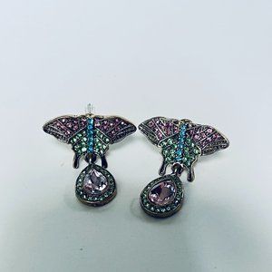 HEIDI DAUS "Butterfly Fantasy" omega Crystal Earrings